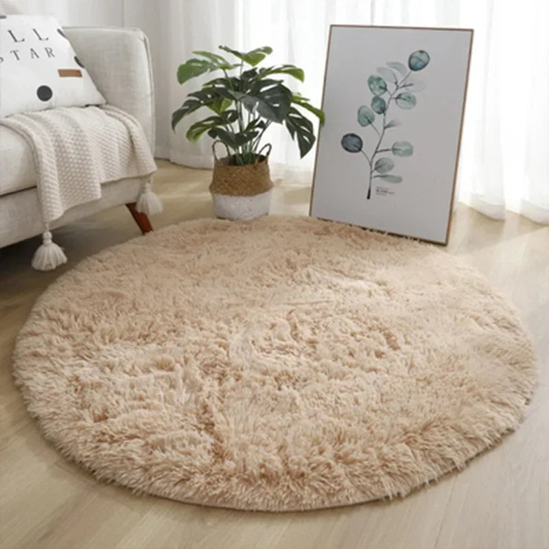 Tapis rond shaggy Nuage