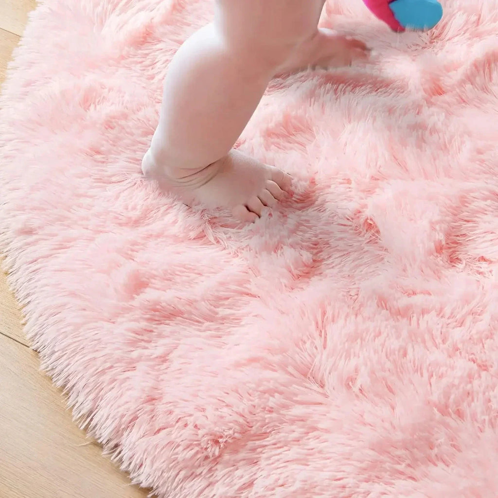 Tapis rond shaggy Nuage