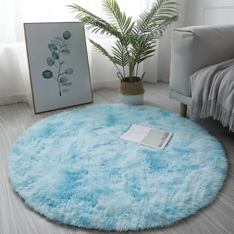 Tapis rond shaggy Nuage