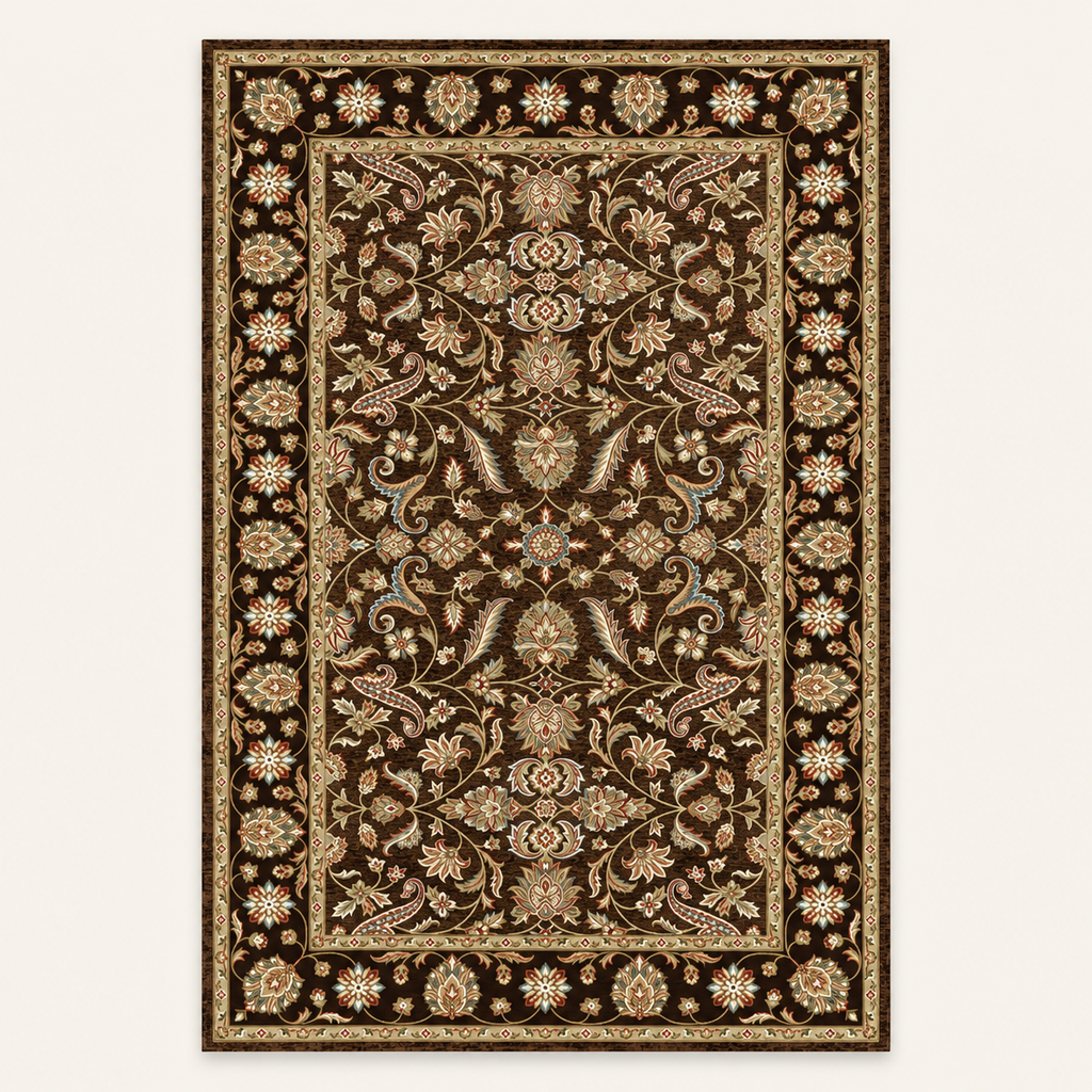 Tapis bohème lavable Aliénor, vue complète du motif sur fond clair