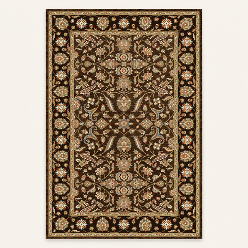 Tapis bohème lavable Aliénor, vue complète du motif sur fond clair