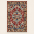 Tapis bohème lavable Amalia, vue complète du motif sur fond clair