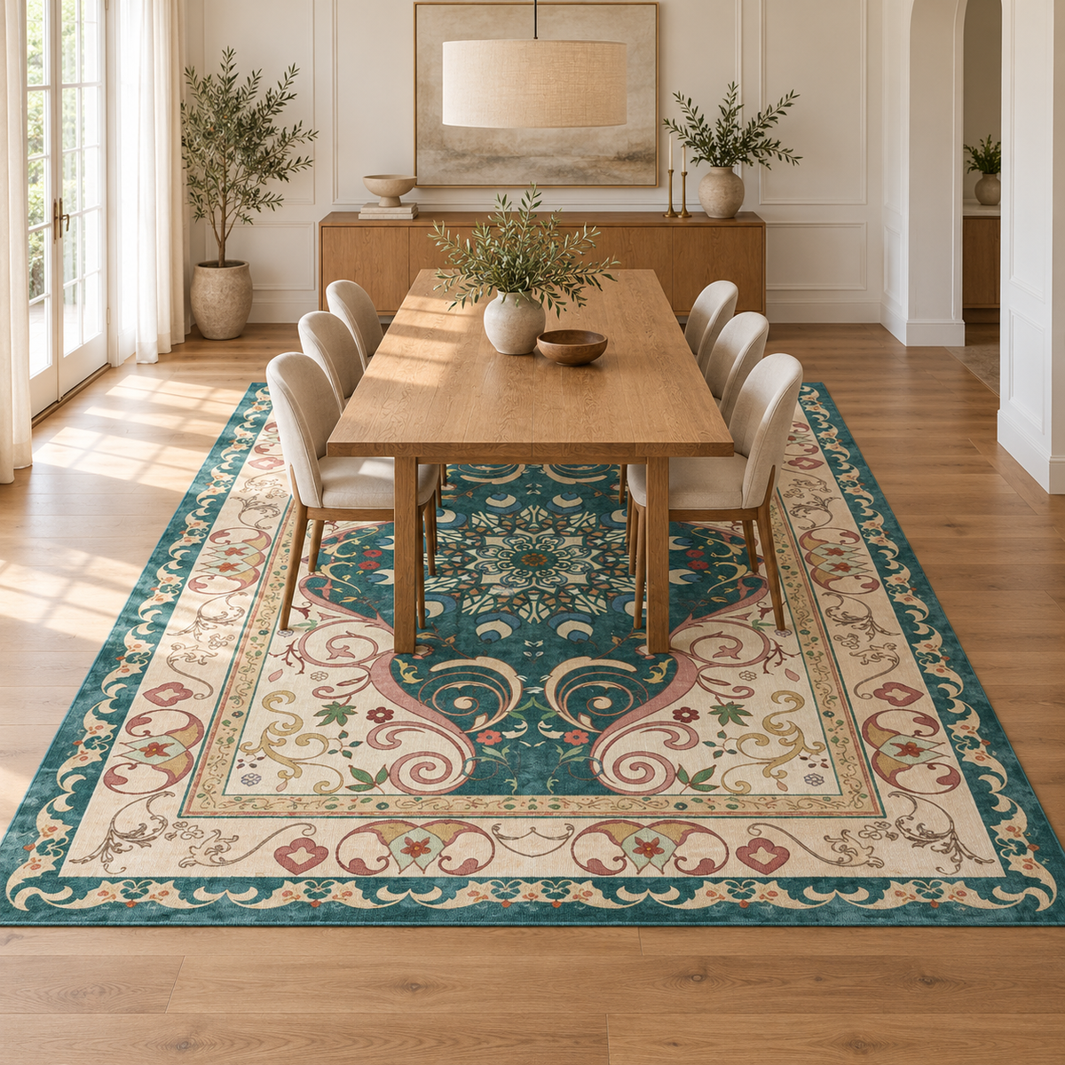 Tapis Anaïs dans la pièce, vue d'ensemble
