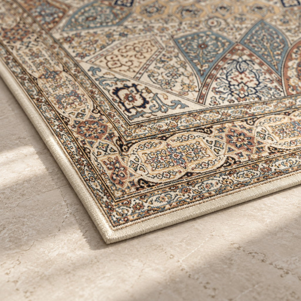 Angle du tapis Apolline en gros plan