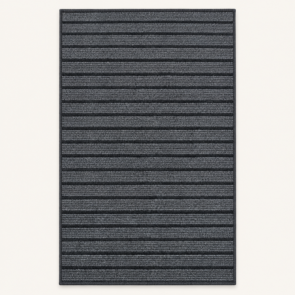 Tapis d'entrée strié Ardoise, vue complète du motif sur fond clair