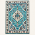 Tapis floral vintage Aurore, vue complète du motif sur fond clair