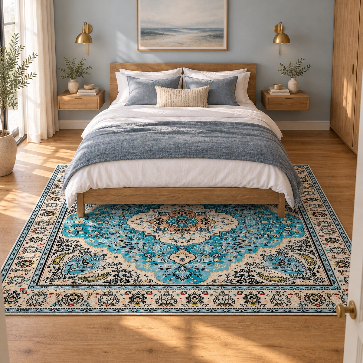Tapis Aurore dans la pièce, vue d'ensemble