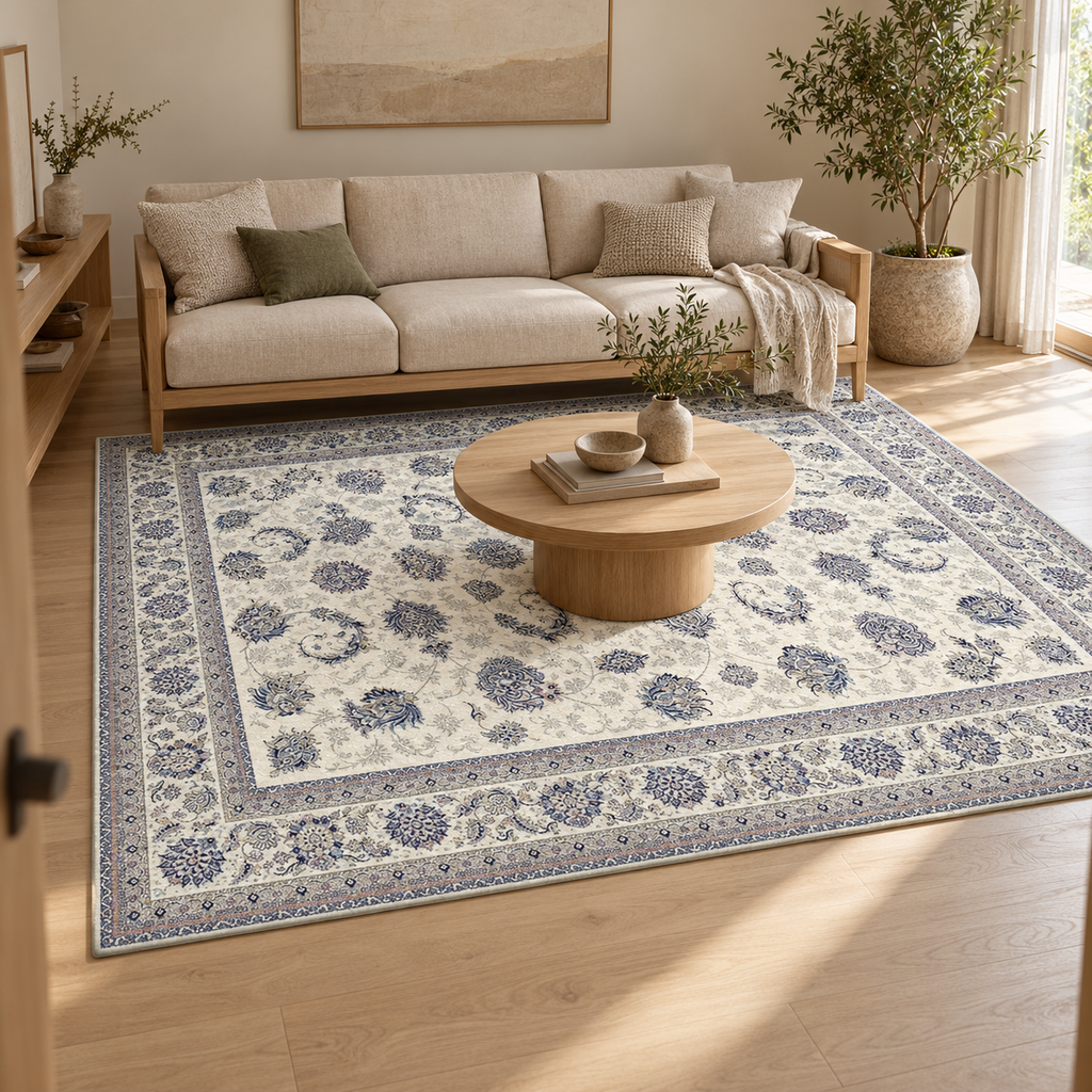 Tapis Azélie dans la pièce, vue d'ensemble