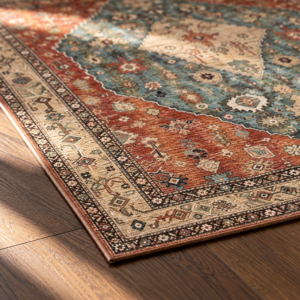 Angle du tapis Aziza en gros plan