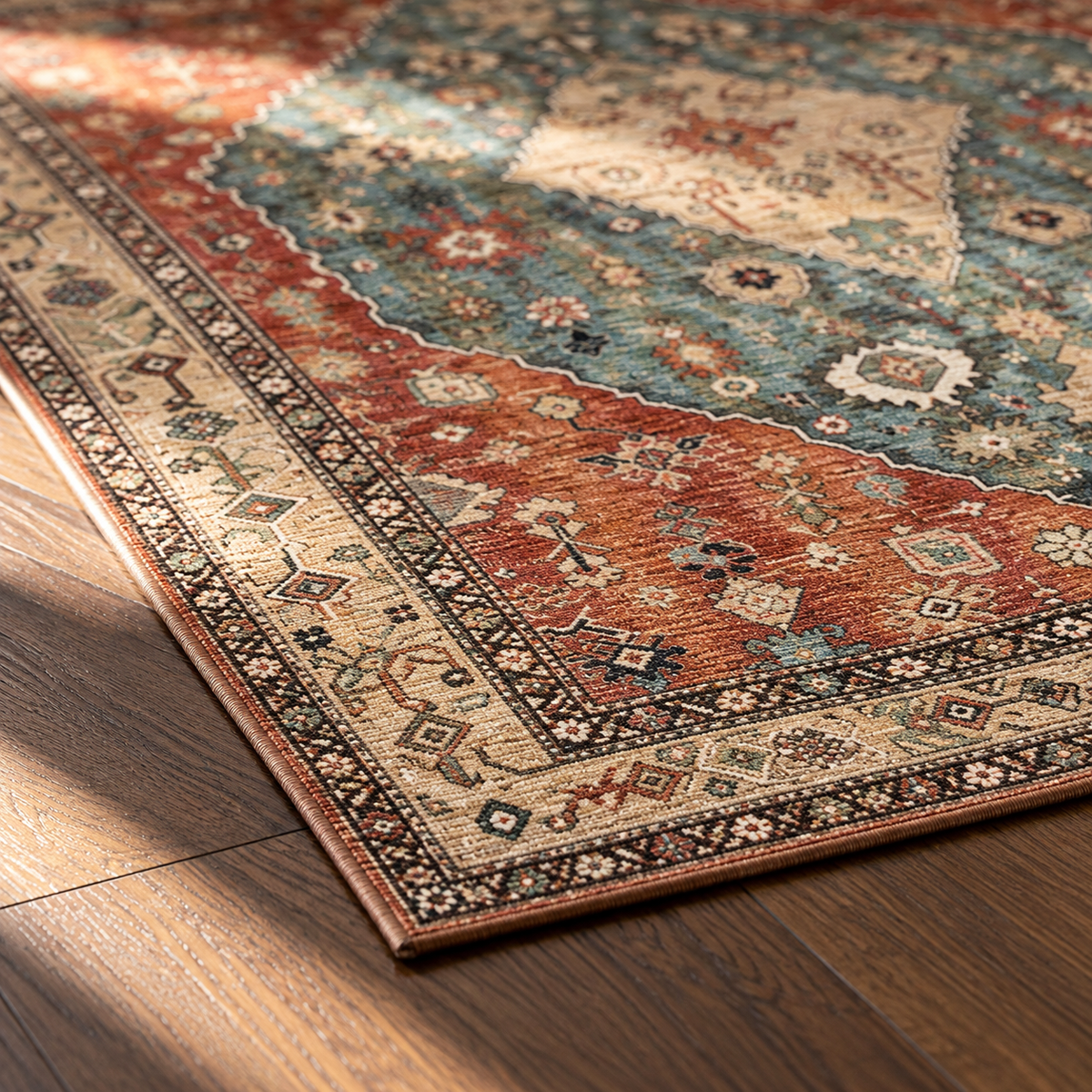 Angle du tapis Aziza en gros plan