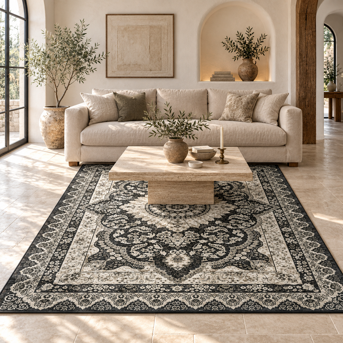 Tapis Camélia dans la pièce, vue d'ensemble