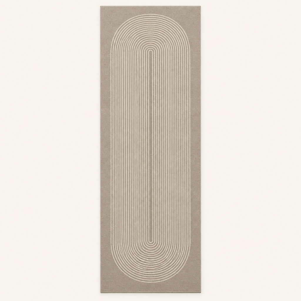 Tapis de cuisine absorbant Camille, vue complète du motif sur fond clair