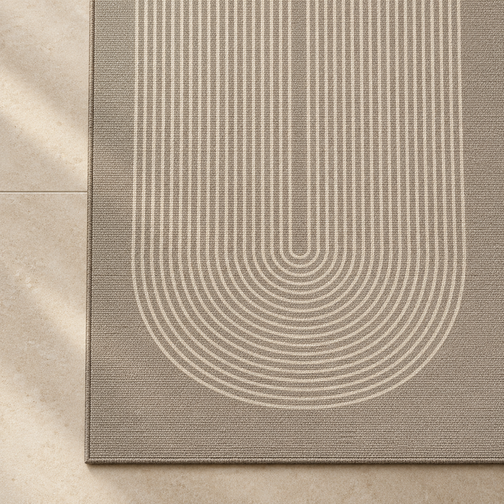 Détail du motif du tapis Camille, vu du dessus