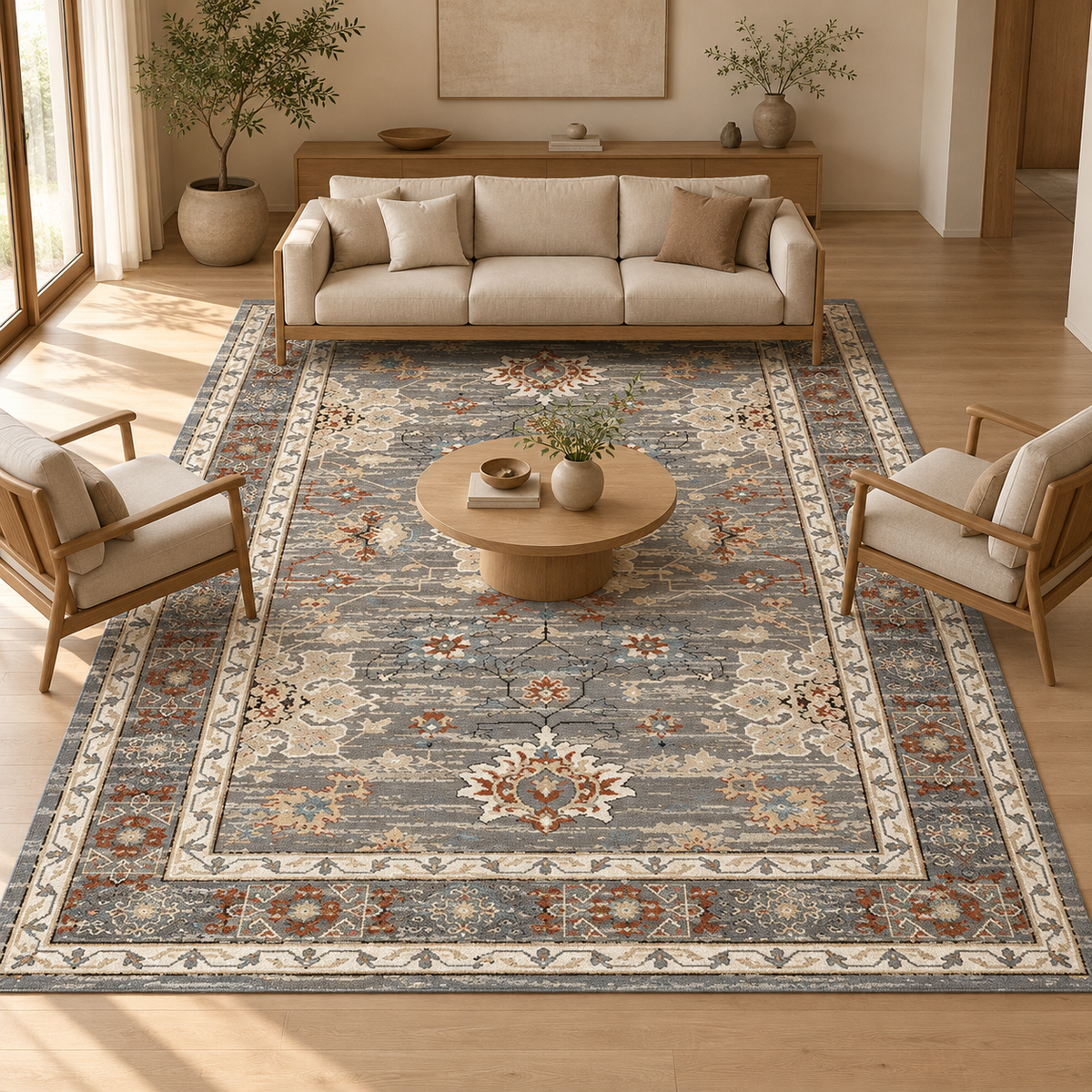 Tapis Céleste dans la pièce, vue d'ensemble