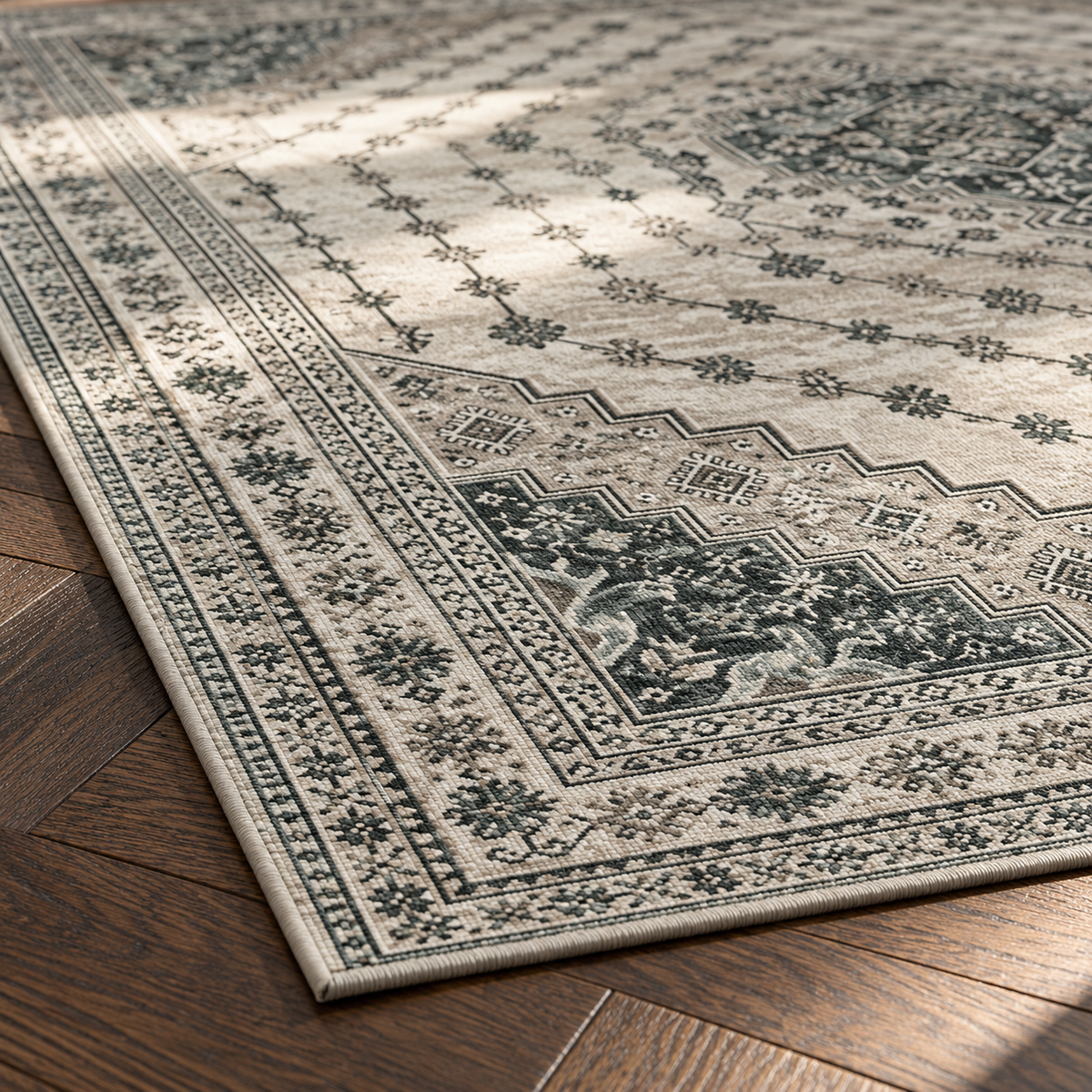 Angle du tapis Dahlia en gros plan
