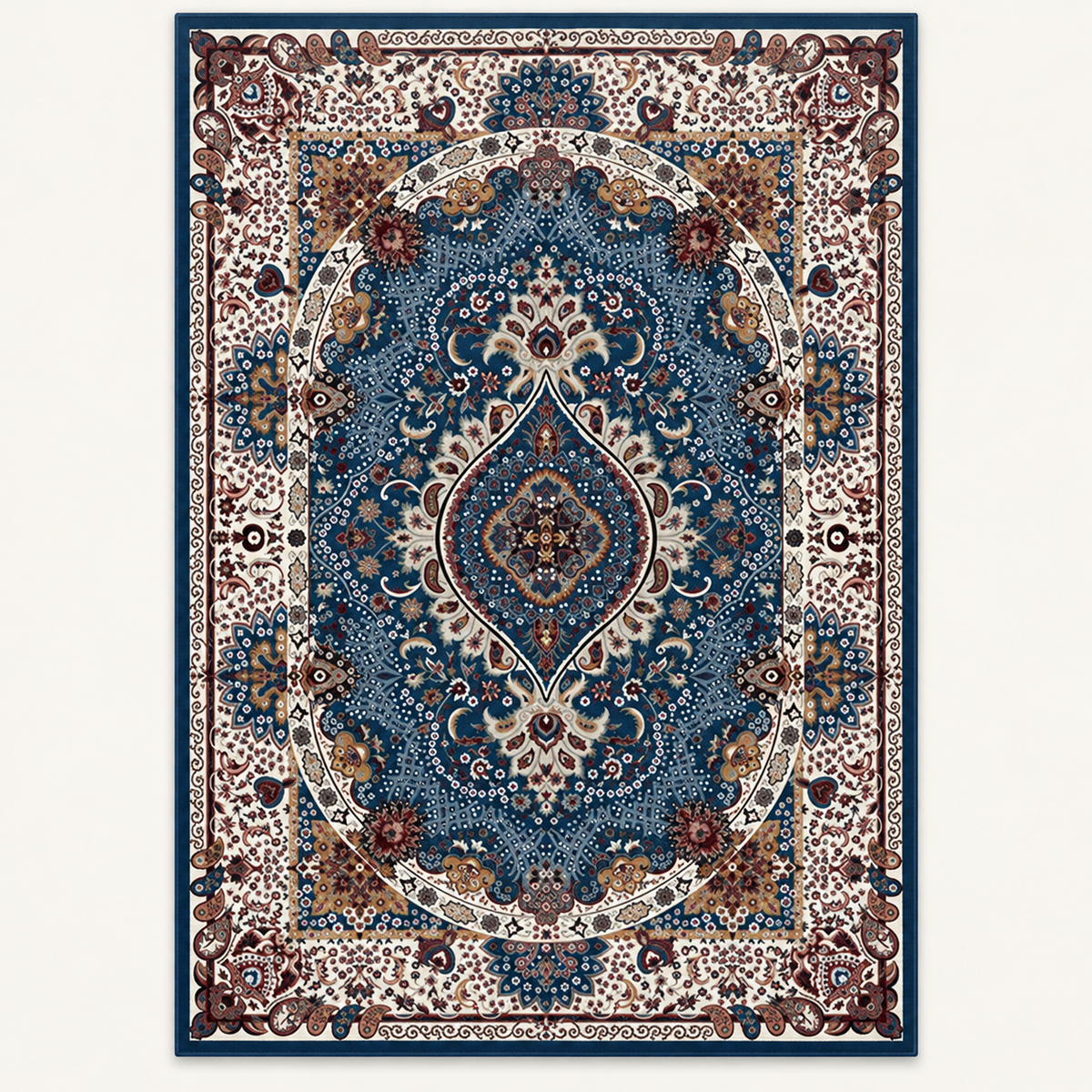 Tapis géométrique rétro Diane, vue complète du motif sur fond clair
