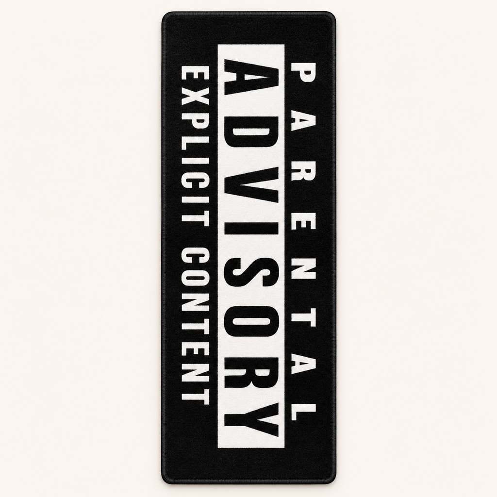 Tapis graphique à lettres Édito, vue complète du motif sur fond clair