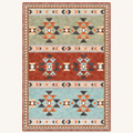 Tapis géométrique rétro Éléonore, vue complète du motif sur fond clair