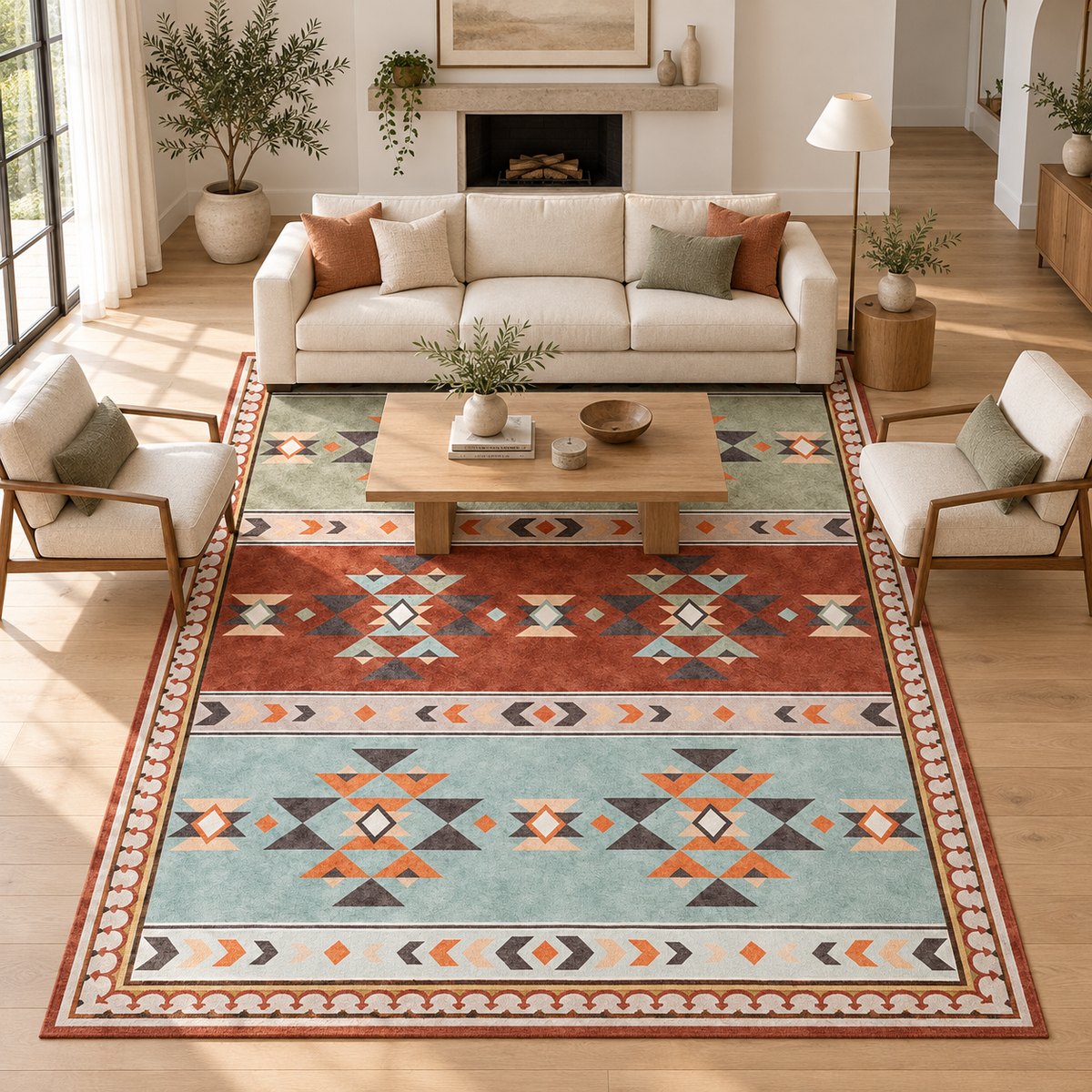Tapis Éléonore dans la pièce, vue d'ensemble