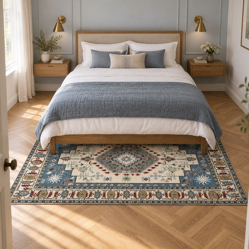 Tapis Émeline dans la pièce, vue d'ensemble