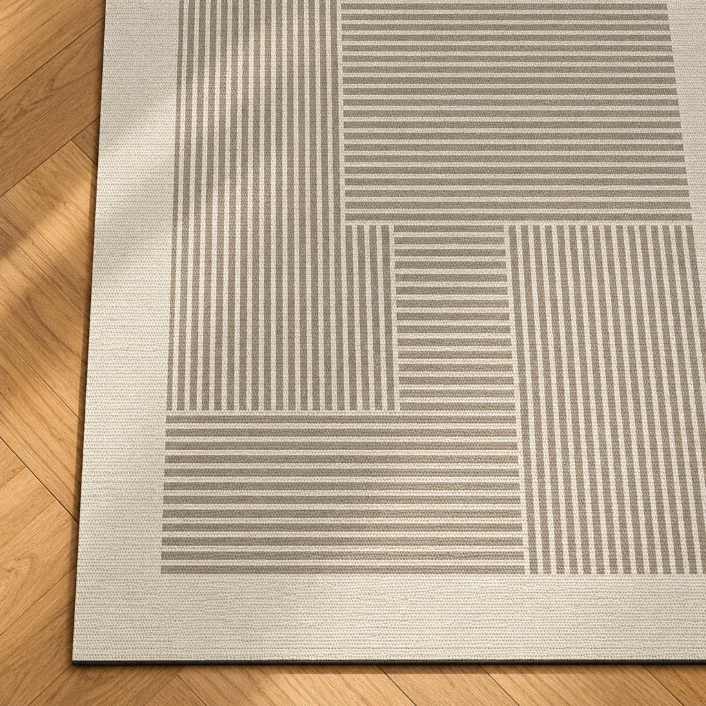 Détail du motif du tapis Emma, vu du dessus