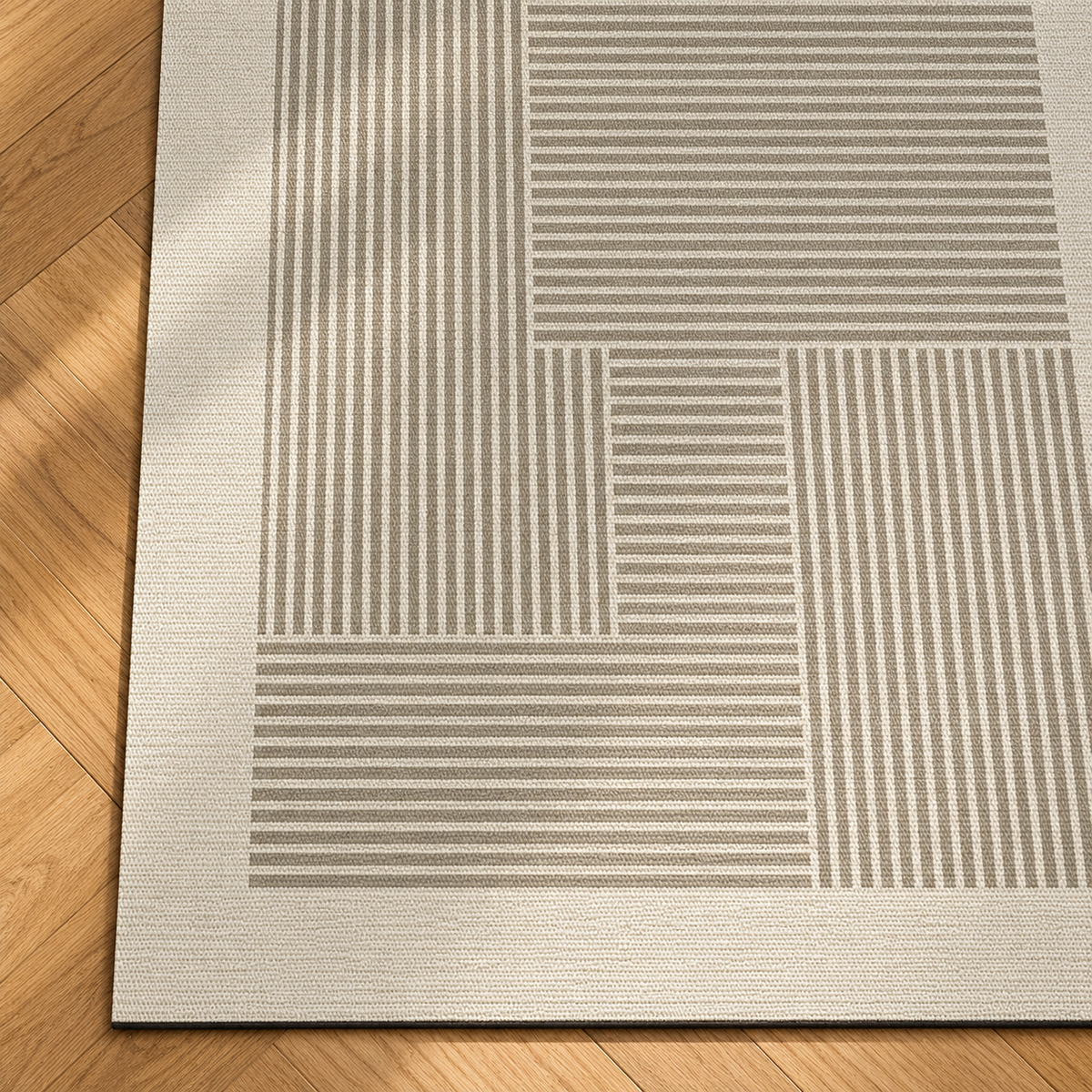 Détail du motif du tapis Emma, vu du dessus