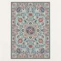 Tapis géométrique rétro Faustine, vue complète du motif sur fond clair
