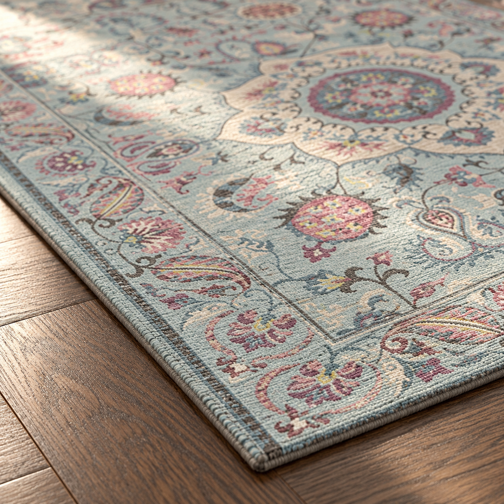 Angle du tapis Faustine en gros plan