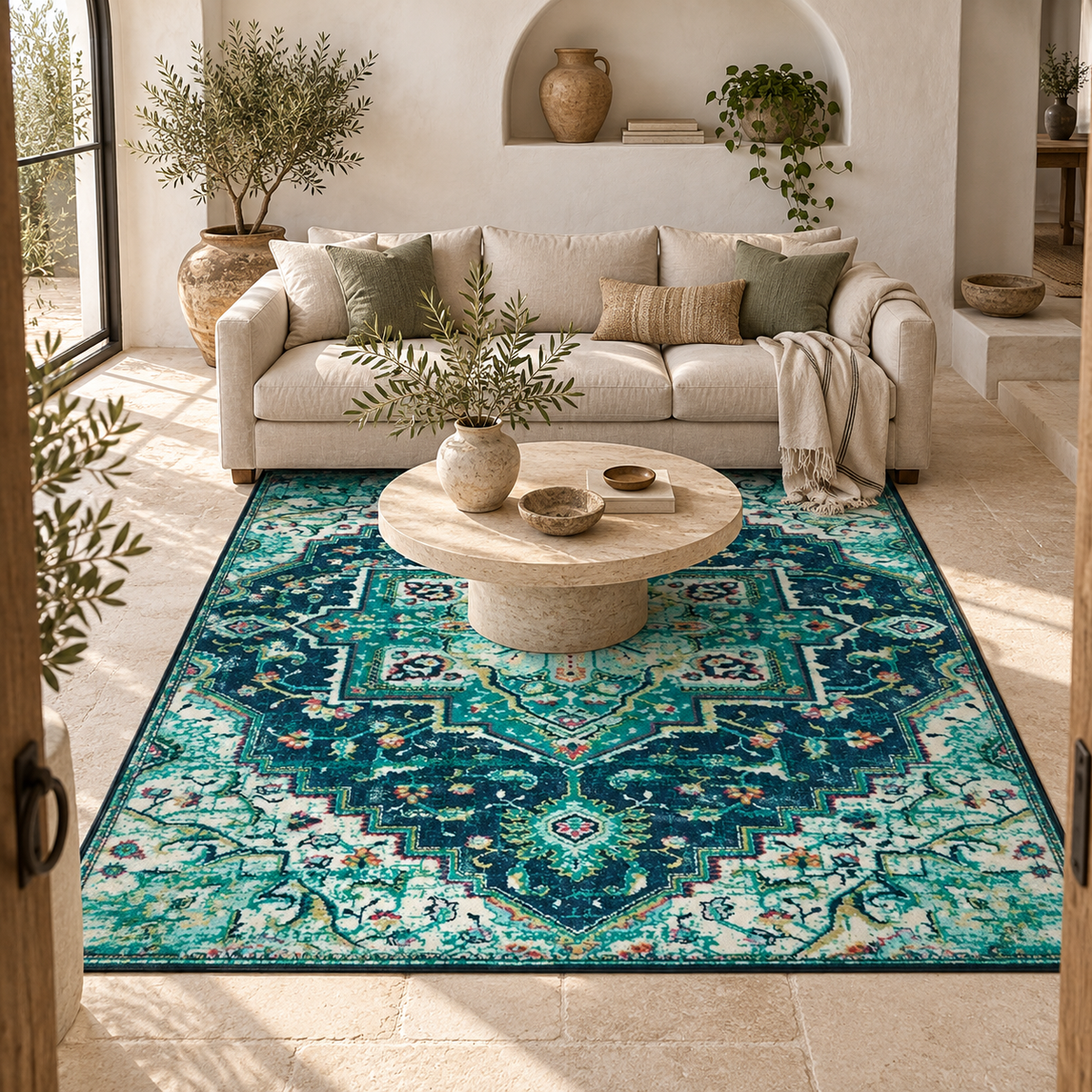 Tapis Floriane dans la pièce, vue d'ensemble