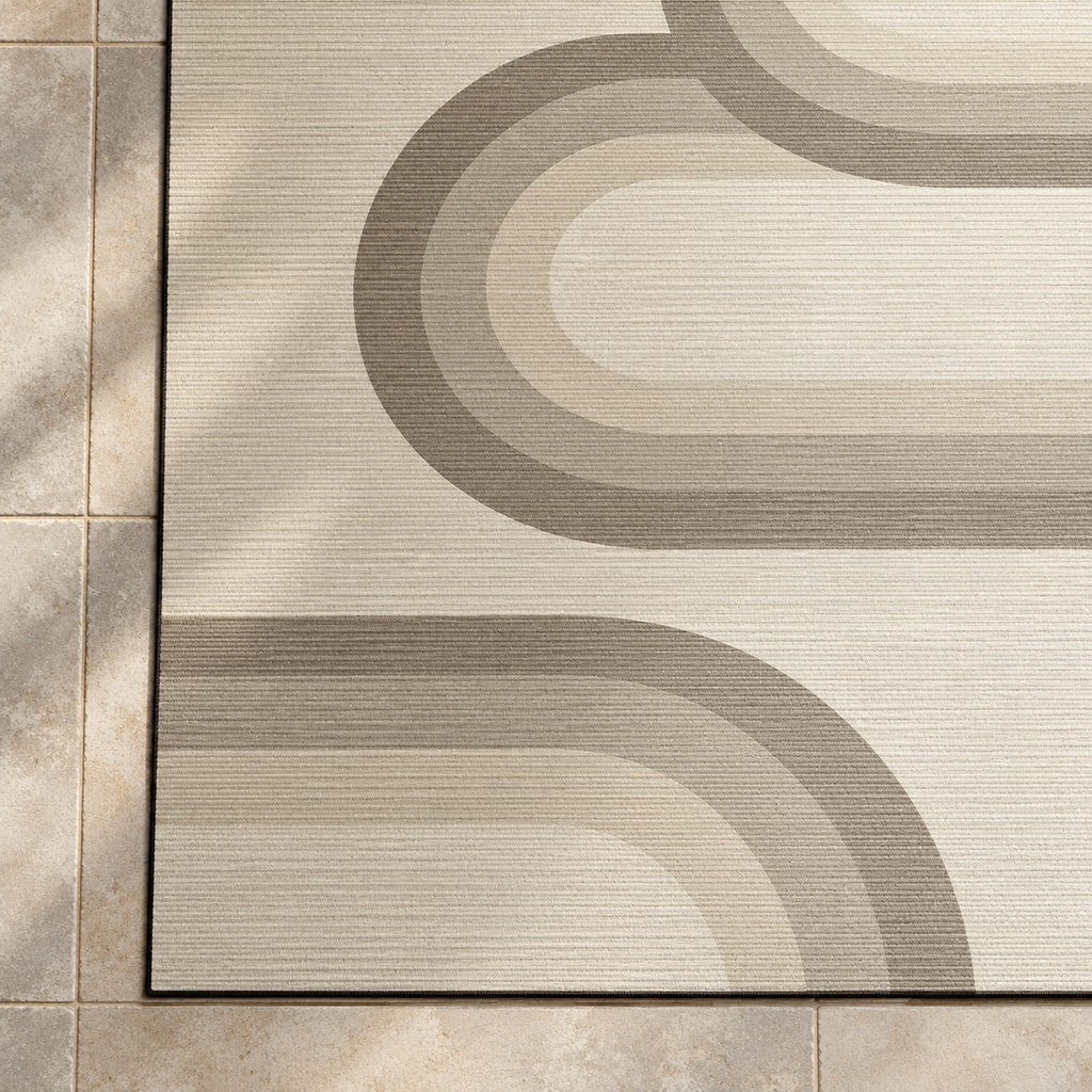 Détail du motif du tapis Gabrielle, vu du dessus