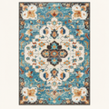 Tapis géométrique rétro Garance, vue complète du motif sur fond clair