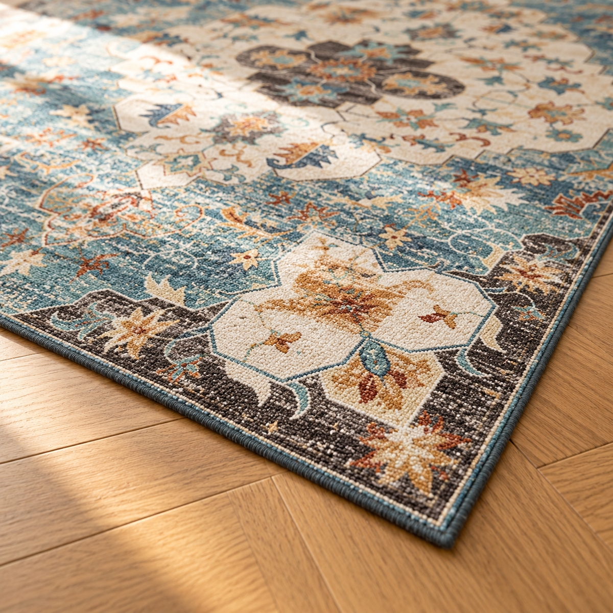 Angle du tapis Garance en gros plan