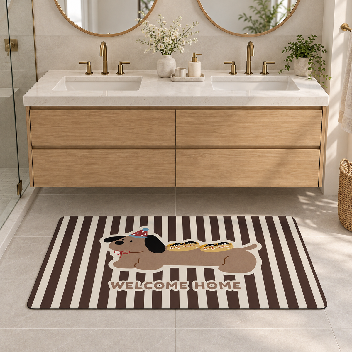 Tapis Gaston dans la pièce, vue d'ensemble
