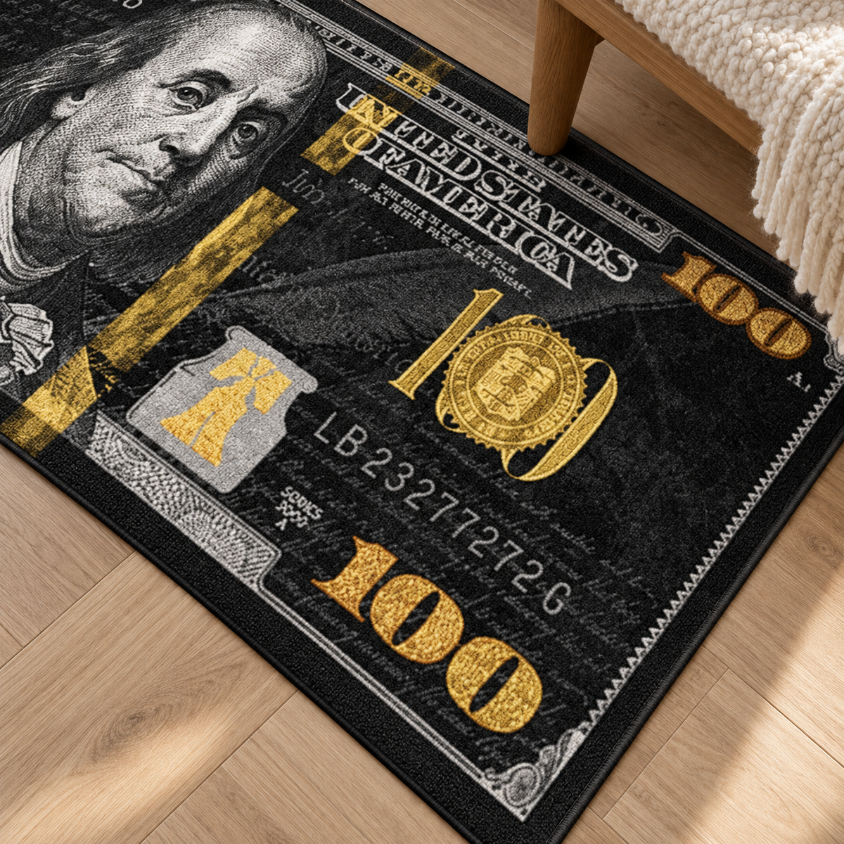 Détail du motif du tapis Hudson, vu du dessus