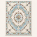 Tapis persan bohème Isadora, vue complète du motif sur fond clair