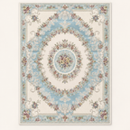 Tapis persan bohème Isadora, vue complète du motif sur fond clair