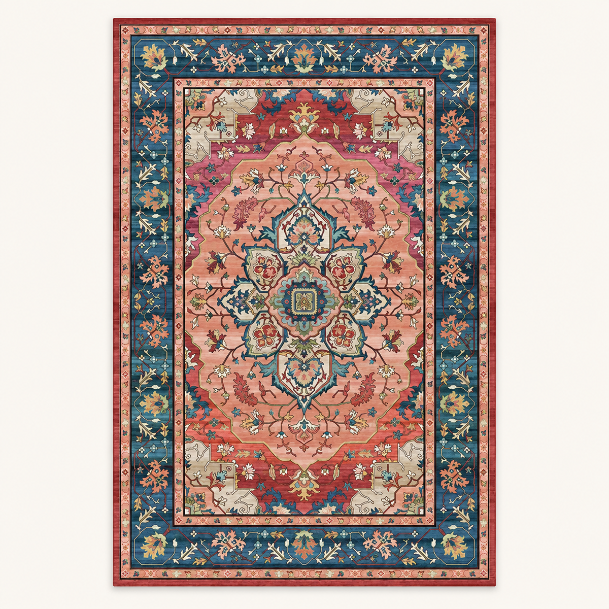 Tapis géométrique rétro Juliette, vue complète du motif sur fond clair