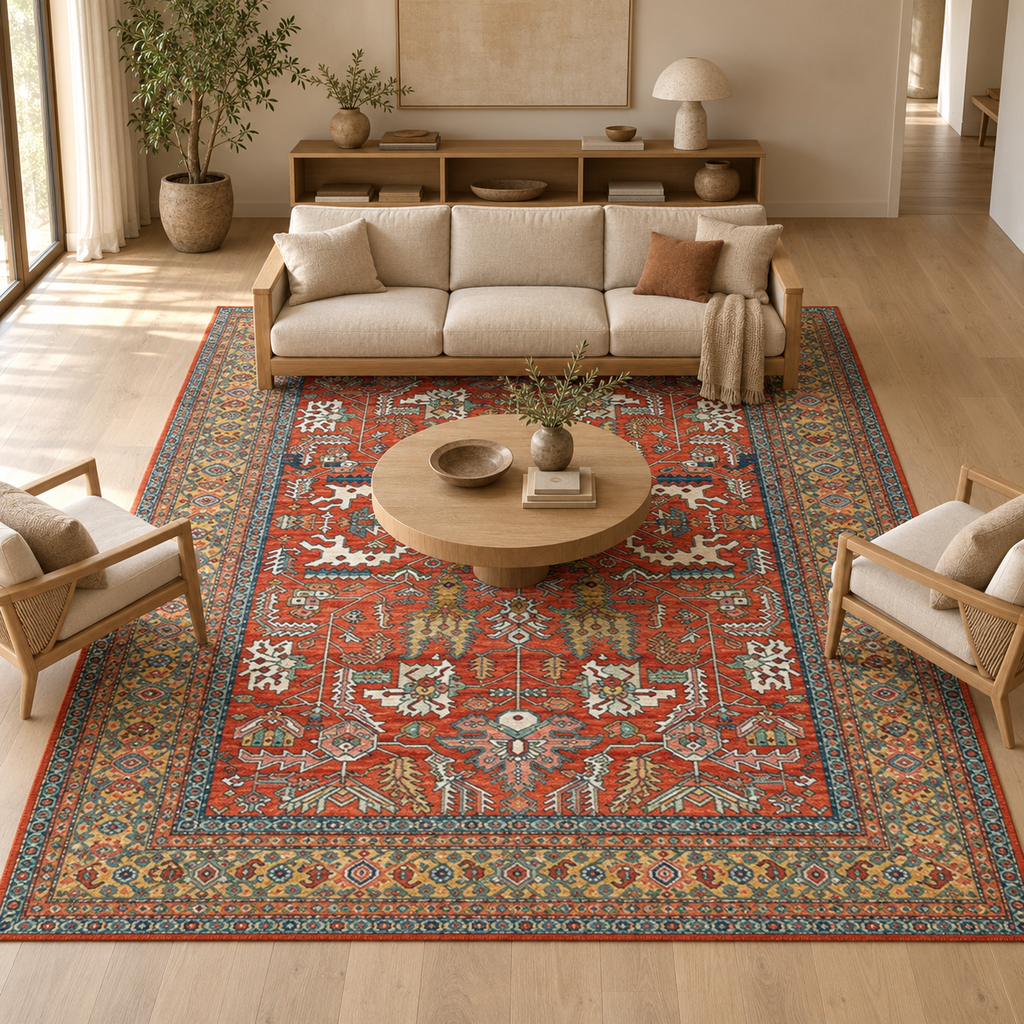 Tapis Kiara dans la pièce, vue d'ensemble