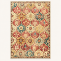 Tapis vintage persan Leïla, vue complète du motif sur fond clair