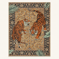 Tapis jungle animalier Léon, vue complète du motif sur fond clair