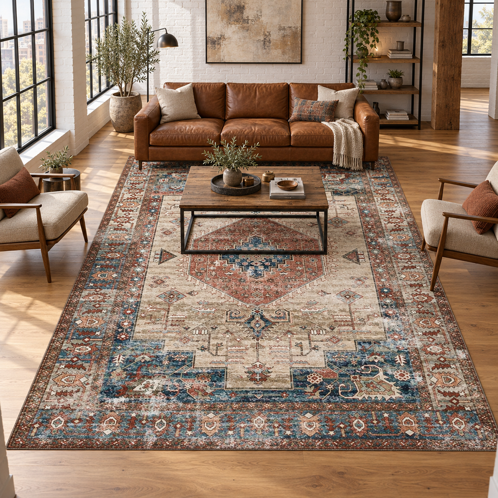 Tapis Léonie dans la pièce, vue d'ensemble