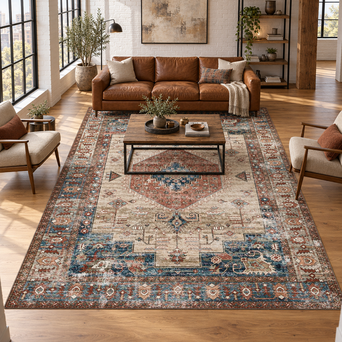 Tapis Léonie dans la pièce, vue d'ensemble