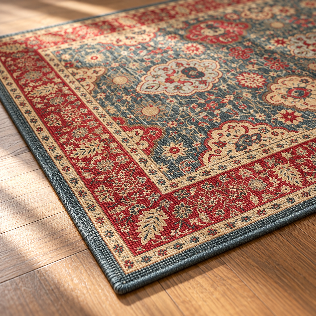 Angle du tapis Lina en gros plan