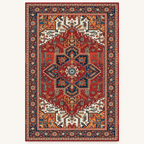 Tapis géométrique rétro Maëlle, vue complète du motif sur fond clair