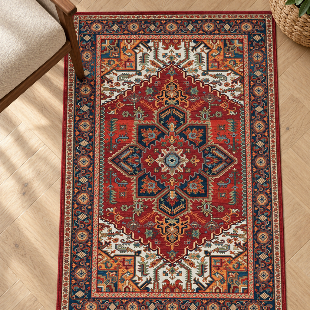 Détail du motif du tapis Maëlle, vu du dessus