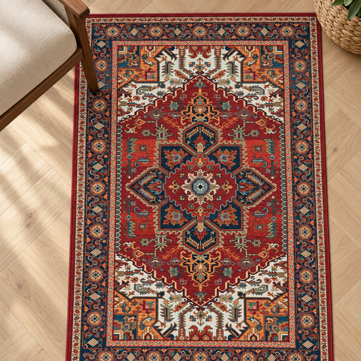 Détail du motif du tapis Maëlle, vu du dessus