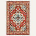 Tapis bohème lavable Maïa, vue complète du motif sur fond clair
