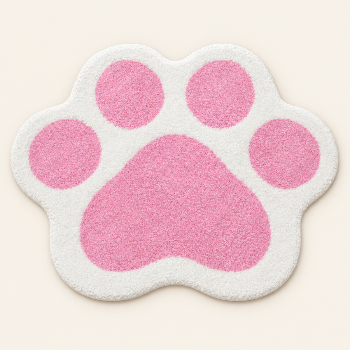 Tapis enfant Patte de Chat Mallow, vue complète du motif sur fond clair