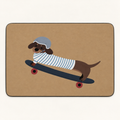 Tapis absorbant teckel Max, vue complète du motif sur fond clair