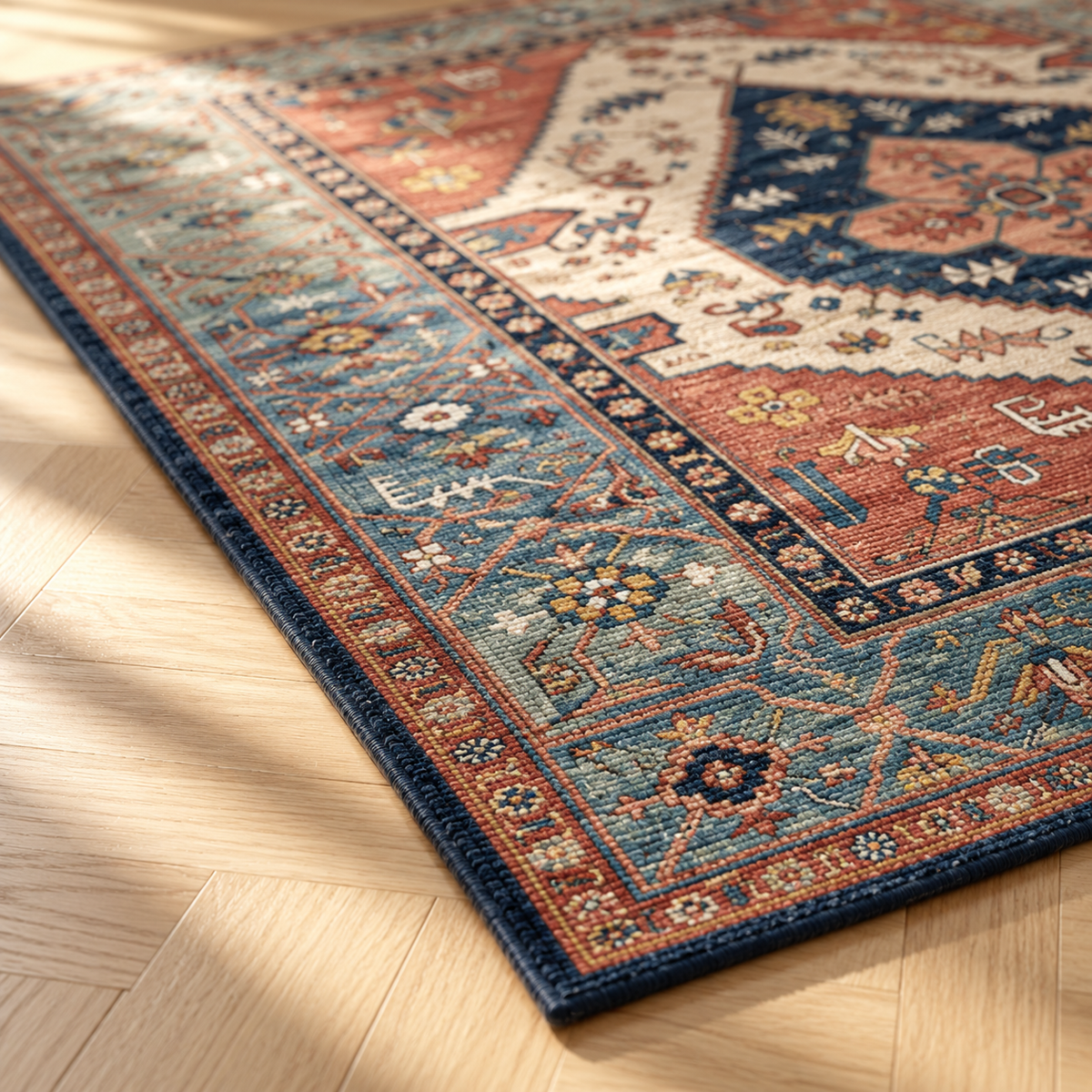 Angle du tapis Mélina en gros plan